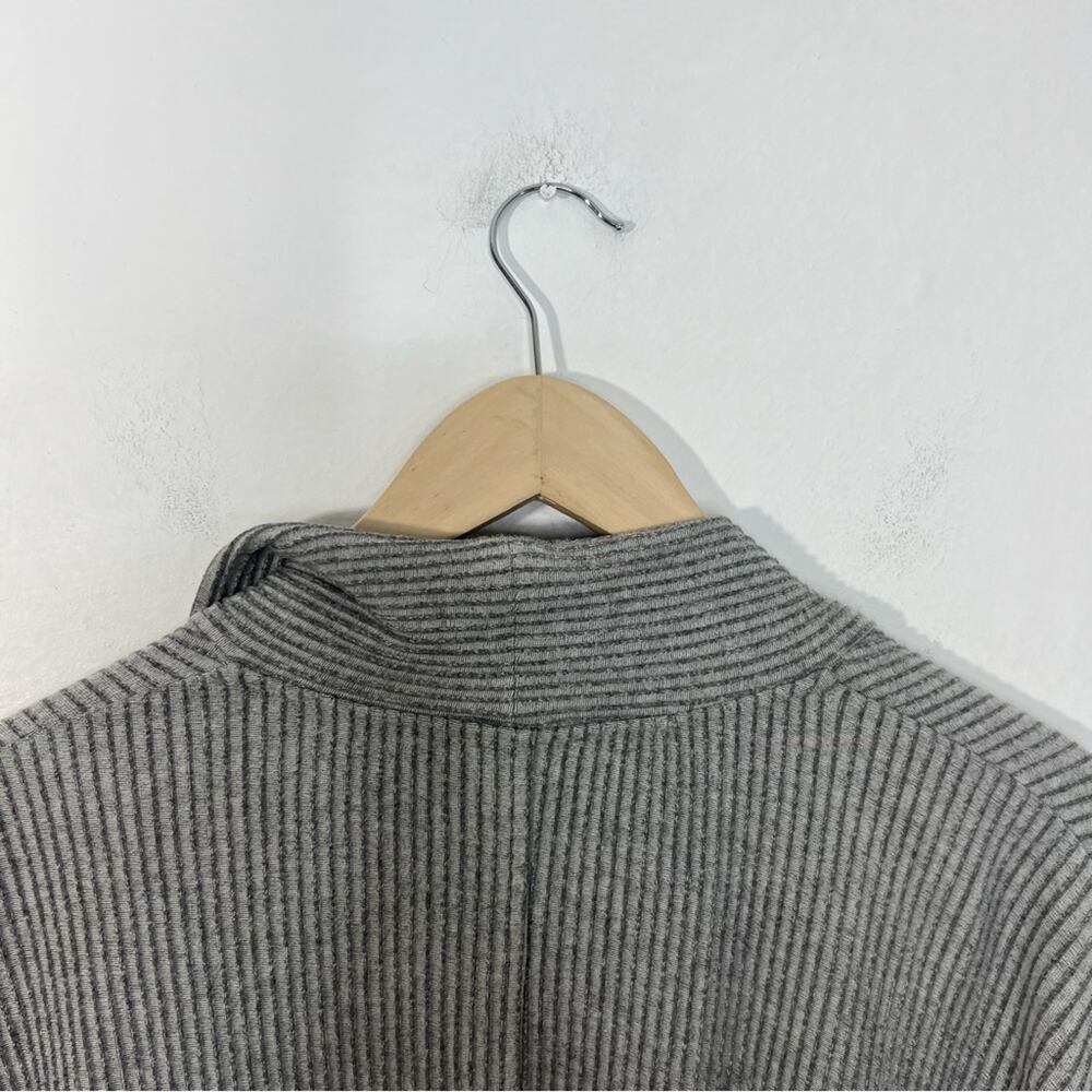 COS Gray Ribbed Open Front Pockets Cardigan Size Medium - Picture 9 of 11